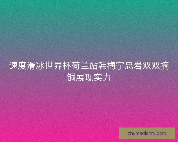 速度滑冰世界杯荷兰站韩梅宁忠岩双双摘铜展现实力