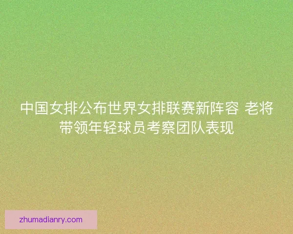 中国女排公布世界女排联赛新阵容 老将带领年轻球员考察团队表现 中国女排公布世界女排联赛新阵容 老将带领年轻球员考察团队表现